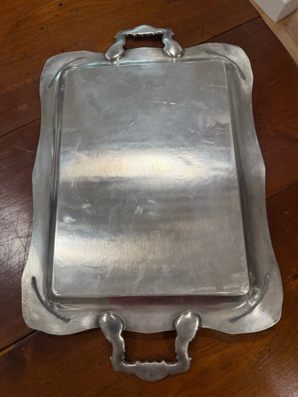 Antique Wm. Rogers Eagle & Star Silverplate Handled Serving Tray 23.5” Vintage